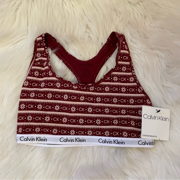 Calvin Klein Unlined Bralette - NWT - Size Medium - Fair Isle Print - New - Picture 3 of 11